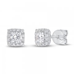 Diamond Stud Earrings 1/2 ct tw Round-cut 14K White Gold