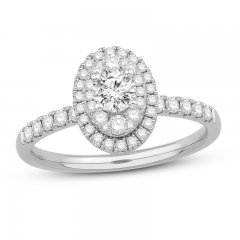 Diamond Engagement Ring 3/4 ct tw Round-cut 14K White Gold