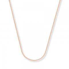 Wheat Chain Necklace 14K Rose Gold 16" Length