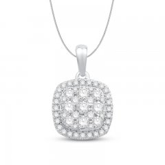 Diamond Necklace 1 ct tw 10K White Gold 18"