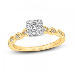 Diamond Engagement Ring 3/8 ct tw Princess/Round 10K Two-Tone Gold