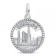 Chicago Skyline Charm Sterling Silver