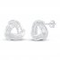 Diamond Knot Earrings 3/8 ct tw Baguette-cut 10K White Gold