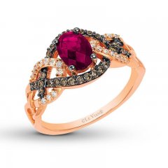 Le Vian Rhodolite Garnet Ring 1/4 ct tw Diamonds 14K Gold