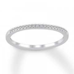 Diamond Wedding Band 1/10 ct tw Round-cut 14K White Gold