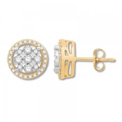 Diamond Stud Earrings 1/2 cttw 10K Two-Tone Gold