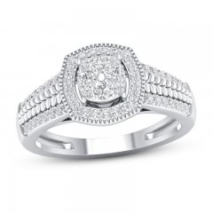 Diamond Engagement Ring 3/8 ct tw Round-cut 10K White Gold