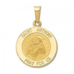 St. Anthony Medal Charm 14K Yellow Gold