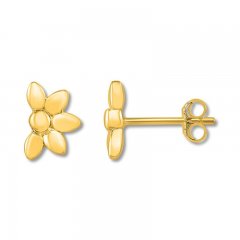 Flower Earrings 10K Yellow Gold