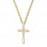 Diamond Cross Necklace 1/4 ct tw Round-cut 10K Yellow Gold