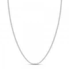 Curb Chain Necklace 2.7mm 14K White Gold 16"