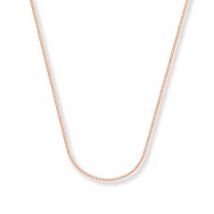 Wheat Chain Necklace 14K Rose Gold 24" Length