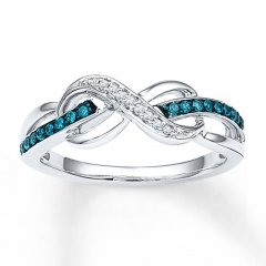 Infinity Symbol Ring 1/8 ct tw Diamonds Sterling Silver