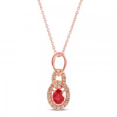 Le Vian Ruby Necklace 1/5 ct tw Diamonds 14K Strawberry Gold 18"