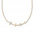 Diamond Cross Choker Necklace 1/8 ct tw 10K Yellow Gold