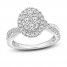 Multi-Diamond Engagement Ring 1 ct tw Round-cut 14K White Gold