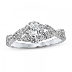 Diamond Engagement Ring 3/4 ct tw Round-cut 14K White Gold