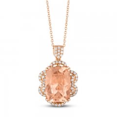 Le Vian Couture Morganite Necklace 3/8 ct tw Diamonds 18K Strawberry Gold 18"