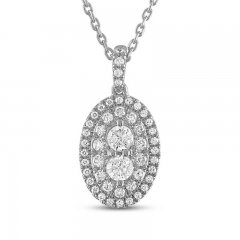 Forever Connected Diamond Necklace 1/2 ct tw Round-Cut 10K White Gold 18"