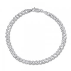 8.5" Curb Chain Bracelet 14K White Gold Appx. 3.7mm