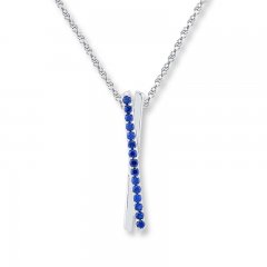 Lab-Created Sapphires Sterling Silver Necklace