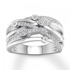 Diamond Ring 1/2 ct tw Round-cut 10K White Gold