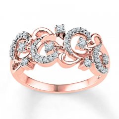 Diamond Ring 1/4 ct tw Round-cut 10K Rose Gold