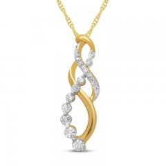 Diamond Necklace 1/4 ct tw 10K Yellow Gold 18"