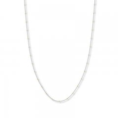 Beaded Curb Chain Necklace 14K Two-Tone Gold 20" Length