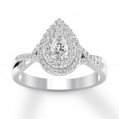 Diamond Engagement Ring 3/8 ct tw Round-cut 10K White Gold