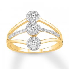 Diamond Ring 1/3 ct tw Round-cut 10K Yellow Gold