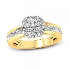 Diamond Engagement Ring 1-3/8 ct tw Round-cut 14K Yellow Gold