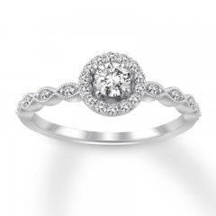 Diamond Engagement Ring 3/8 ct tw Round-cut 10K White Gold