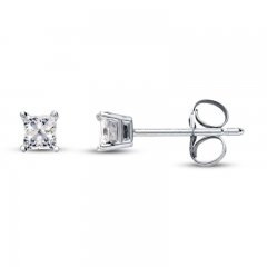 Diamond Earrings 1/4 ct tw Princess-cut 14K White Gold