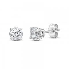 Diamond Solitaire Stud Earrings 5/8 ct tw Round-Cut 14K White Gold