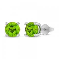 Peridot Stud Earrings Sterling Silver