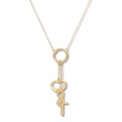 Cross, Heart, and Infinity Necklace 10K Yellow Gold