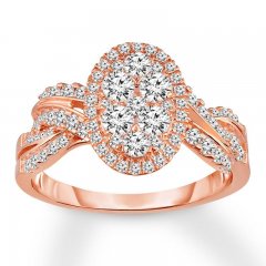 Diamond Engagement Ring 1-1/4 ct tw Round-cut 14K Rose Gold