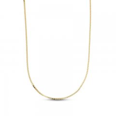 Square Box Chain Necklace 14K Yellow Gold 18"