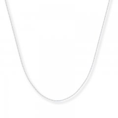 Box Chain Necklace 14K White Gold 16" Length