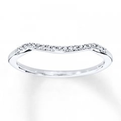 Wedding Band 1/15 ct tw Diamonds 10K White Gold