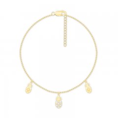 Diamond Pineapple Anklet 10K Yellow Gold