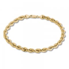 Rope Chain Bracelet 14K Yellow Gold 8" Length