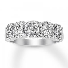 Diamond Anniversary Band 3/4 cttw Princess/Round 14K White Gold