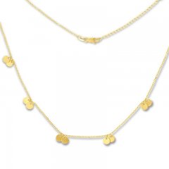 Dangling Disc Necklace 14K Yellow Gold 16" to 18" Adjustable