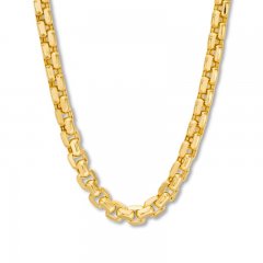 Men's Box Chain Necklace 10K Yellow Gold 24" Length