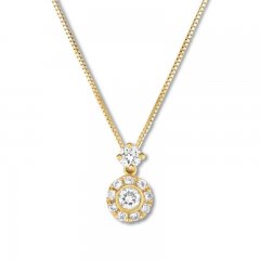 Diamond Necklace 1/4 ct tw Round-cut 10K Yellow Gold