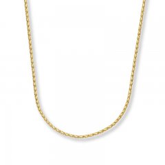 Wheat Chain Necklace 14K Yellow Gold 16" Length