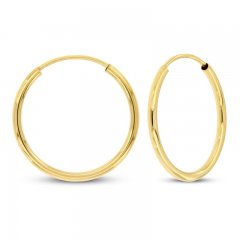 Continuous Hoop Earrings 14K Yellow Gold 20mm