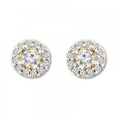 Diamond Earrings 1/2 ct tw Round-cut 10K Yellow Gold